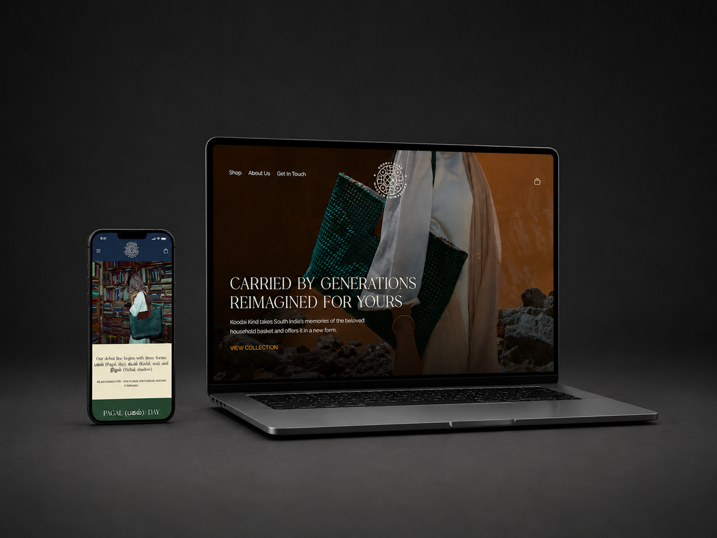 Koodai Kind Shopify storefront on desktop and mobile